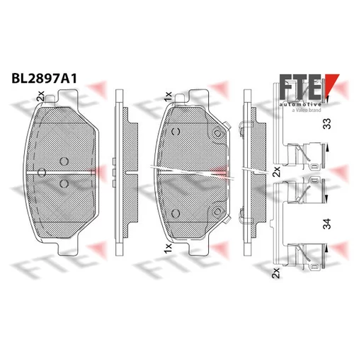 Sada brzdových platničiek kotúčovej brzdy FTE 9011138