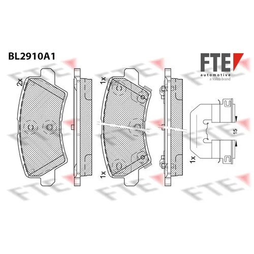 Sada brzdových platničiek kotúčovej brzdy FTE 9011152
