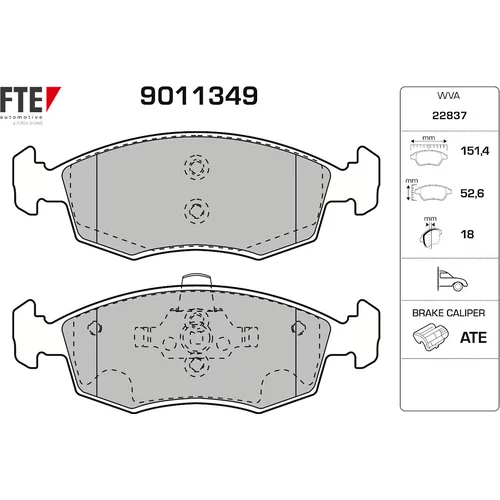 Sada brzdových platničiek kotúčovej brzdy FTE 9011349