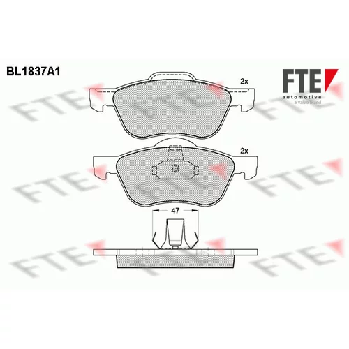 Sada brzdových platničiek kotúčovej brzdy FTE BL1837A1