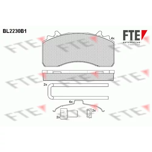 Sada brzdových platničiek kotúčovej brzdy FTE BL2230B1