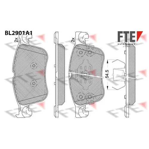 Sada brzdových platničiek kotúčovej brzdy FTE BL2901A1