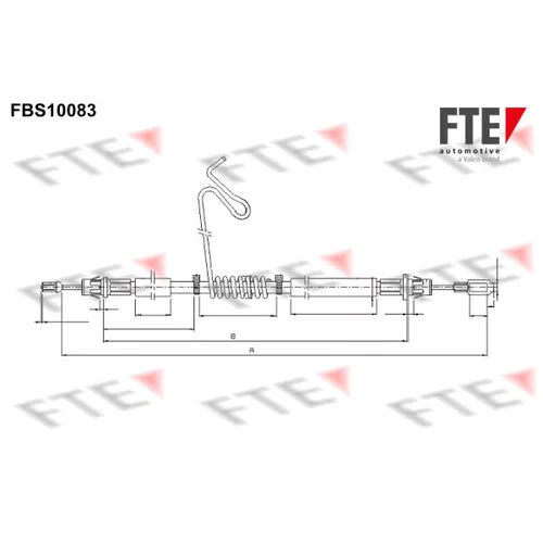 Ťažné lanko parkovacej brzdy FTE FBS10083