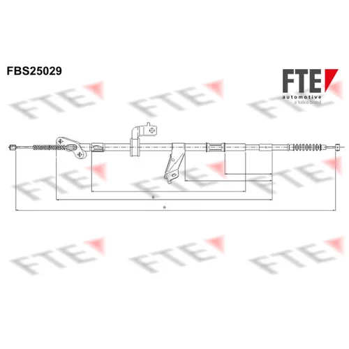 Ťažné lanko parkovacej brzdy FTE FBS25029