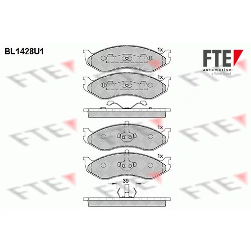 Sada brzdových platničiek kotúčovej brzdy FTE 9010186