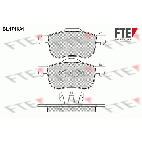 Sada brzdových platničiek kotúčovej brzdy FTE 9010316