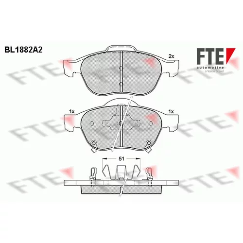 Sada brzdových platničiek kotúčovej brzdy FTE 9010467