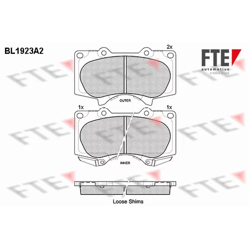 Sada brzdových platničiek kotúčovej brzdy FTE 9010509