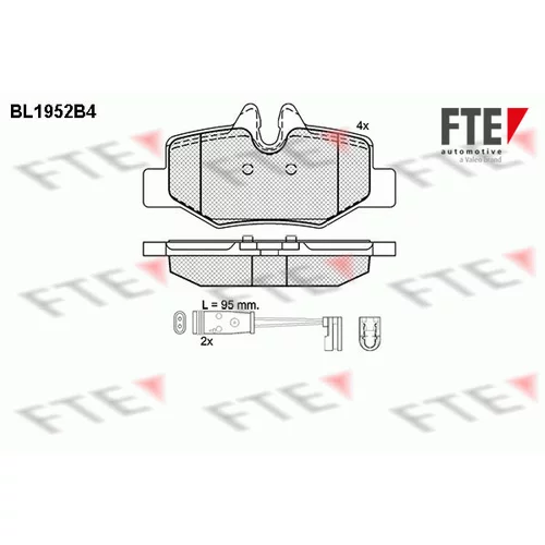 Sada brzdových platničiek kotúčovej brzdy FTE 9010539