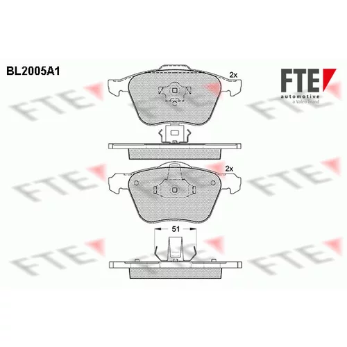 Sada brzdových platničiek kotúčovej brzdy FTE 9010590