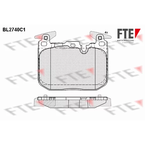 Sada brzdových platničiek kotúčovej brzdy FTE 9010955