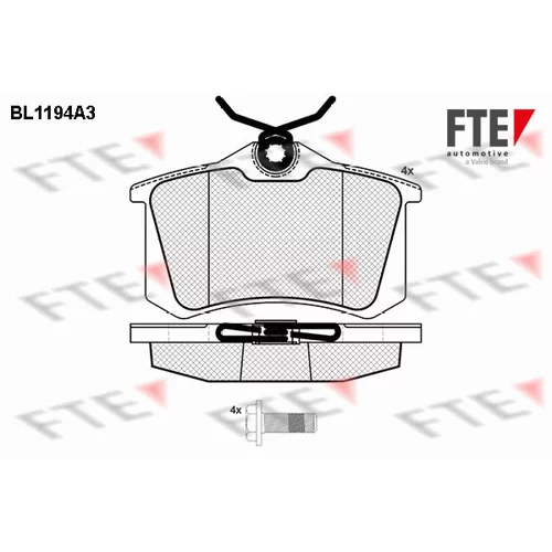 Sada brzdových platničiek kotúčovej brzdy BL1194A3 /FTE/