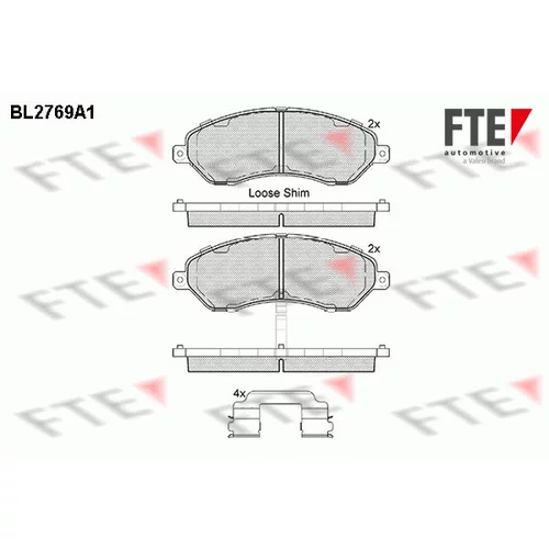 Sada brzdových platničiek kotúčovej brzdy FTE BL2769A1