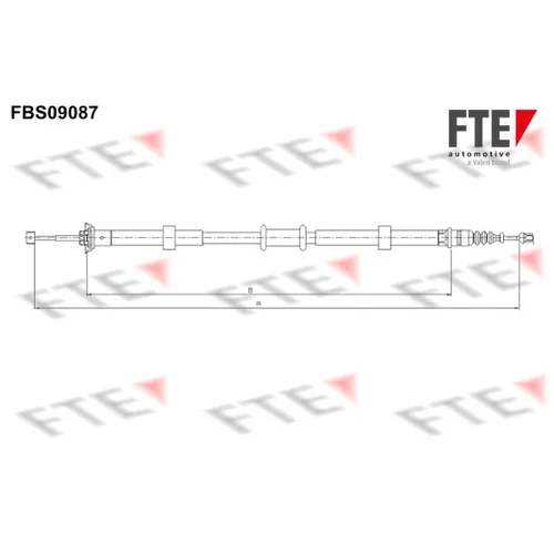 Ťažné lanko parkovacej brzdy FTE FBS09087