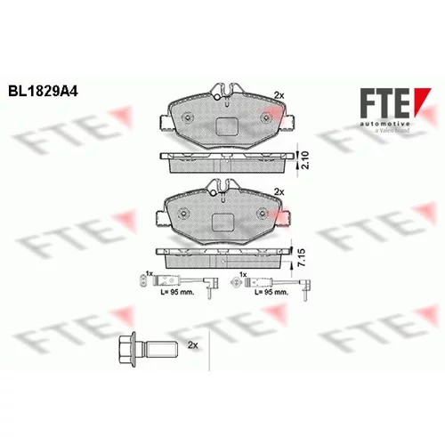 Sada brzdových platničiek kotúčovej brzdy FTE 9010407