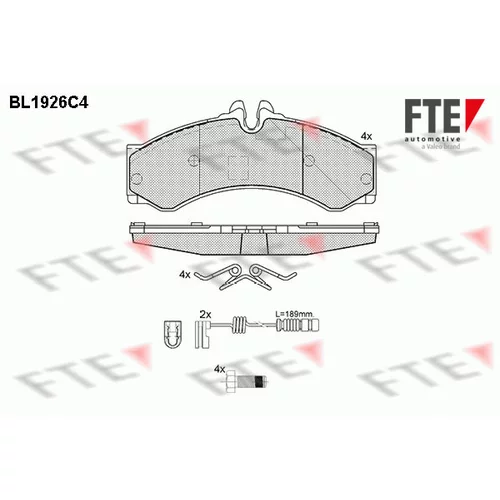 Sada brzdových platničiek kotúčovej brzdy FTE 9010514