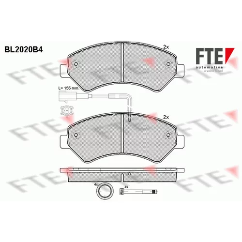 Sada brzdových platničiek kotúčovej brzdy FTE 9010607