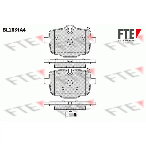 Sada brzdových platničiek kotúčovej brzdy FTE 9010665