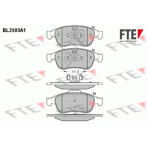 Sada brzdových platničiek kotúčovej brzdy FTE 9010844