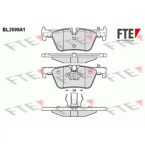 Sada brzdových platničiek kotúčovej brzdy FTE 9010927