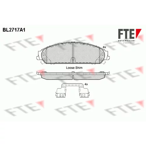 Sada brzdových platničiek kotúčovej brzdy FTE 9010942
