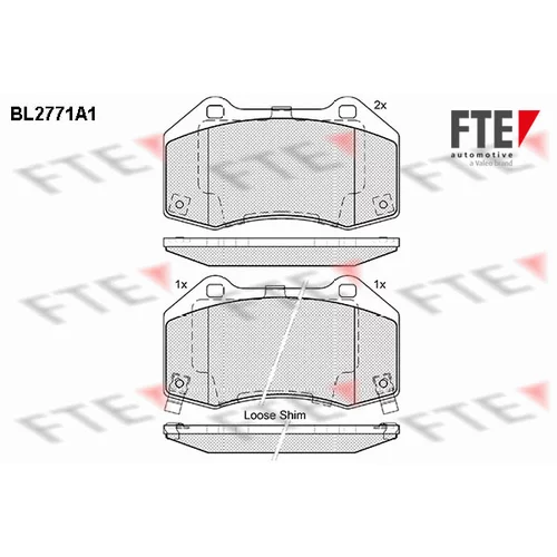 Sada brzdových platničiek kotúčovej brzdy FTE 9010977