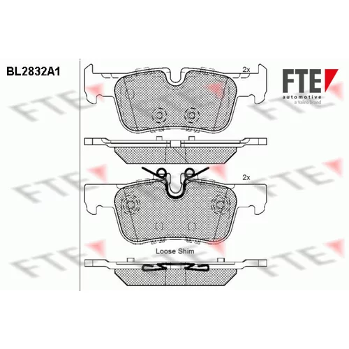Sada brzdových platničiek kotúčovej brzdy FTE 9011012
