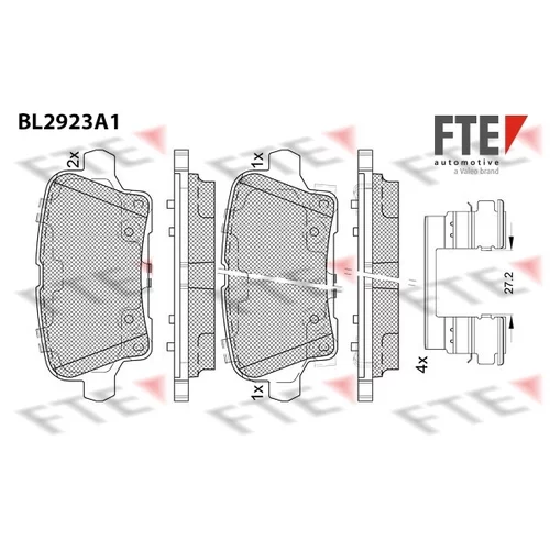 Sada brzdových platničiek kotúčovej brzdy FTE 9011166