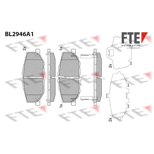 Sada brzdových platničiek kotúčovej brzdy FTE 9011190