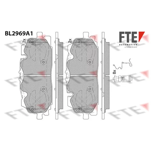 Sada brzdových platničiek kotúčovej brzdy FTE 9011213