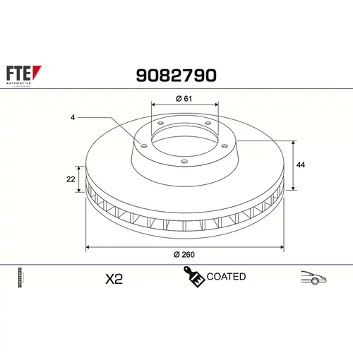 Brzdový kotúč FTE 9082790