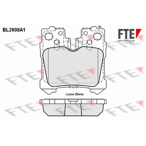 Sada brzdových platničiek kotúčovej brzdy FTE BL2608A1