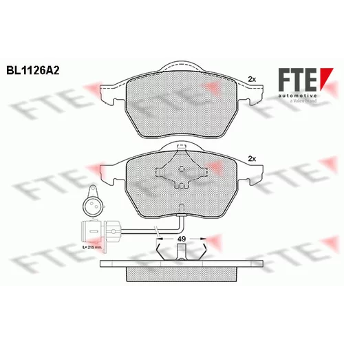 Sada brzdových platničiek kotúčovej brzdy FTE 9010038
