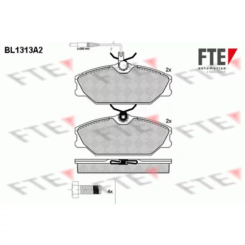Sada brzdových platničiek kotúčovej brzdy FTE 9010101
