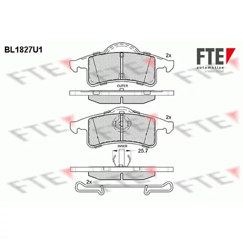 Sada brzdových platničiek kotúčovej brzdy FTE 9010404
