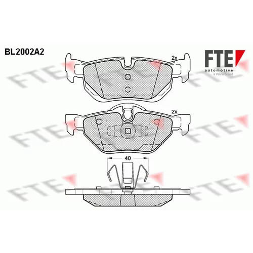Sada brzdových platničiek kotúčovej brzdy FTE 9010588