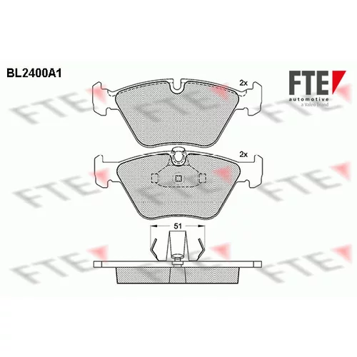 Sada brzdových platničiek kotúčovej brzdy FTE 9010720