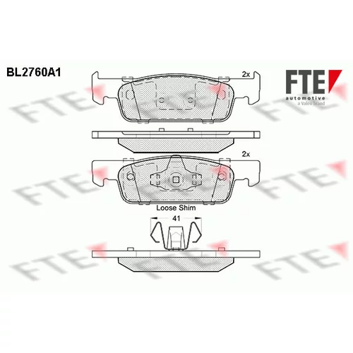 Sada brzdových platničiek kotúčovej brzdy FTE 9010967