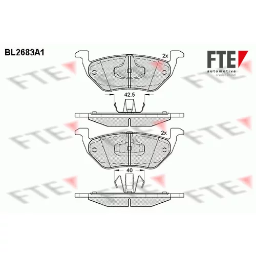 Sada brzdových platničiek kotúčovej brzdy FTE 9011046