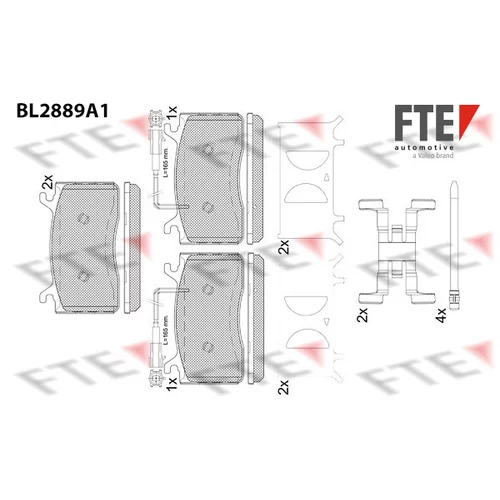Sada brzdových platničiek kotúčovej brzdy 9011129 /FTE/