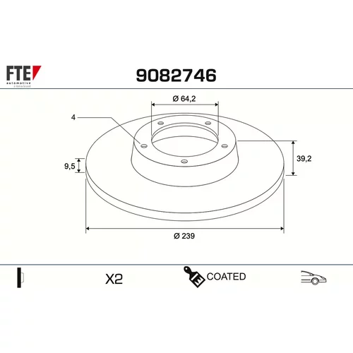 Brzdový kotúč FTE 9082746
