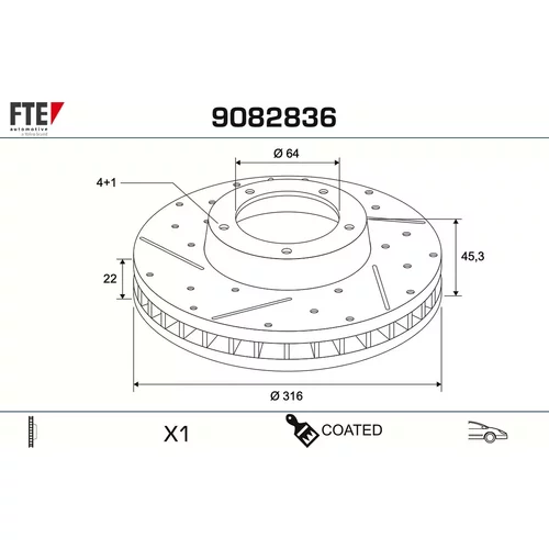 Brzdový kotúč FTE 9082836