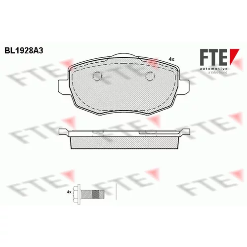 Sada brzdových platničiek kotúčovej brzdy FTE BL1928A3
