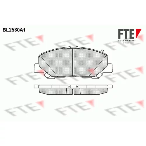 Sada brzdových platničiek kotúčovej brzdy FTE BL2580A1