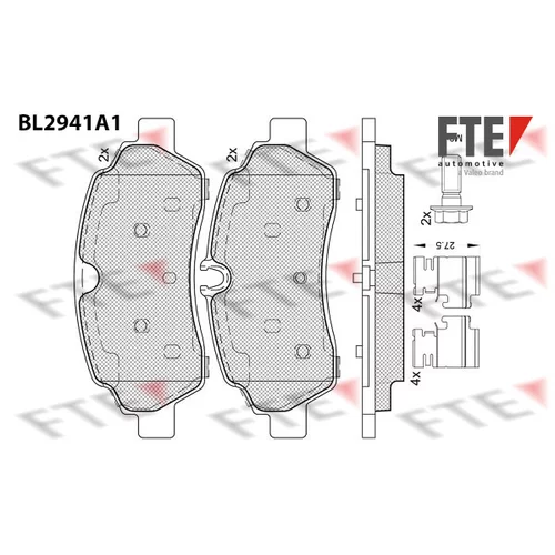 Sada brzdových platničiek kotúčovej brzdy BL2941A1 /FTE/