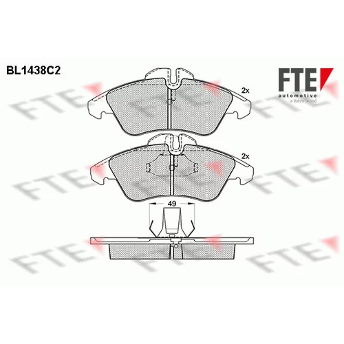 Sada brzdových platničiek kotúčovej brzdy FTE 9010189