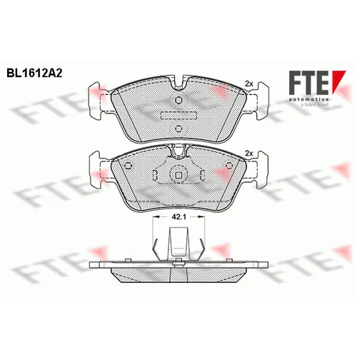 Sada brzdových platničiek kotúčovej brzdy FTE 9010247