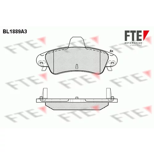 Sada brzdových platničiek kotúčovej brzdy FTE 9010473