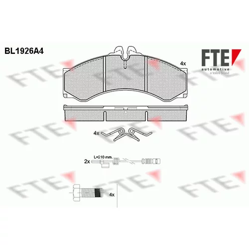 Sada brzdových platničiek kotúčovej brzdy FTE 9010512
