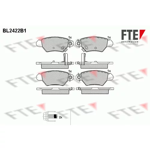 Sada brzdových platničiek kotúčovej brzdy FTE 9010726